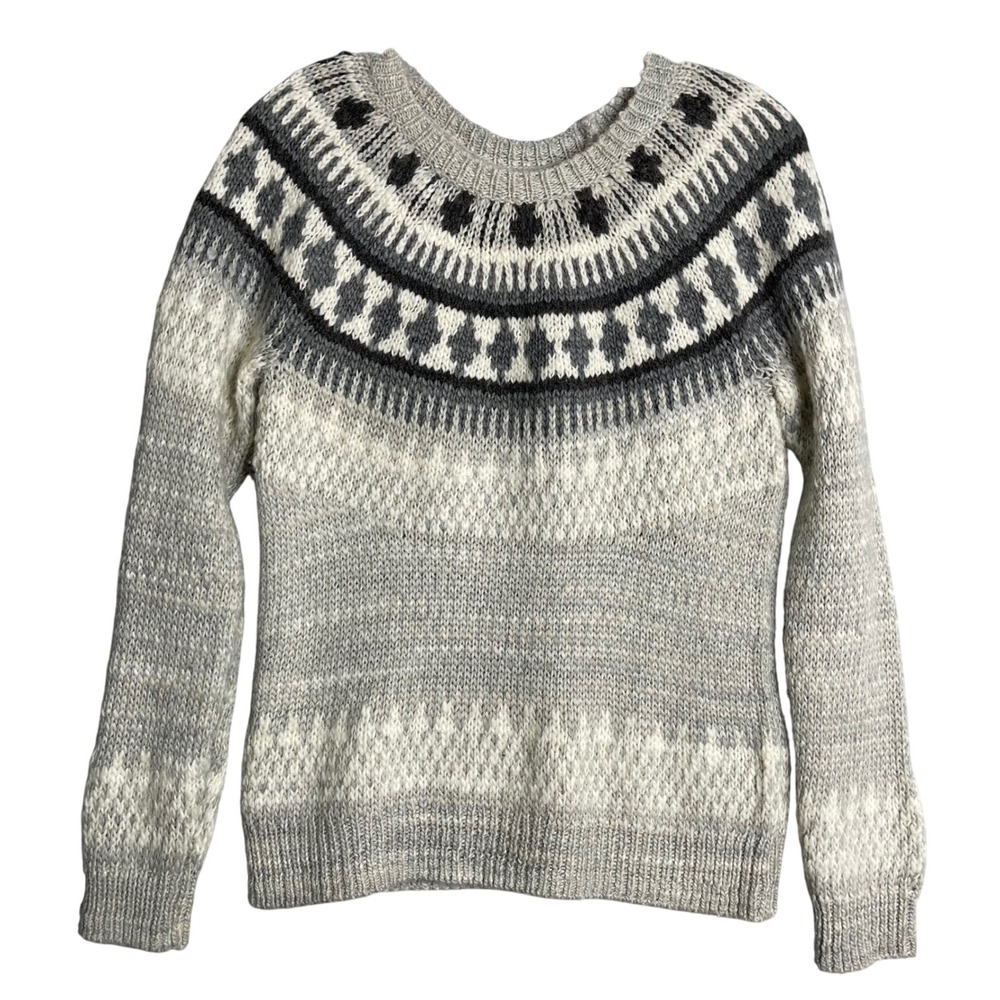 Lucky Brand Fair Isle Crew Neck Sweater Women S Wool Blend Nordic Knit Fairisle